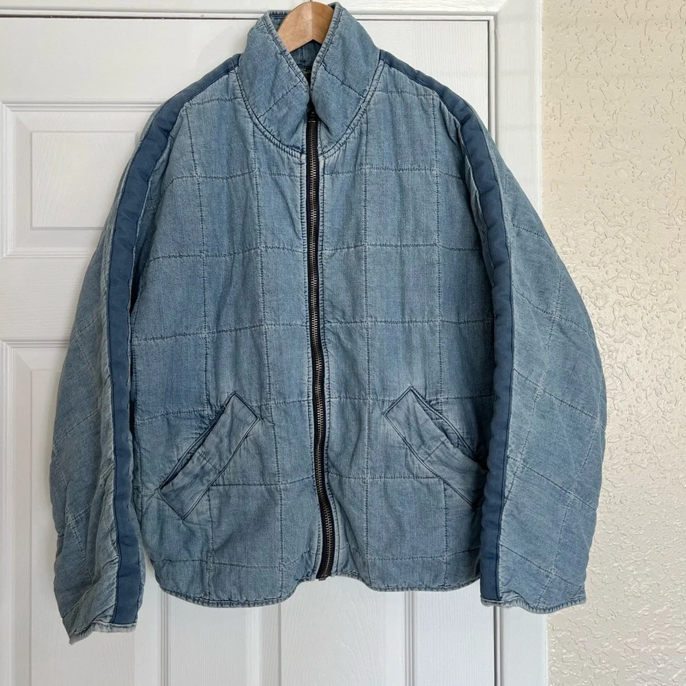 Free People Dolman Quilted Denim Jacket - Picture 4 of 6